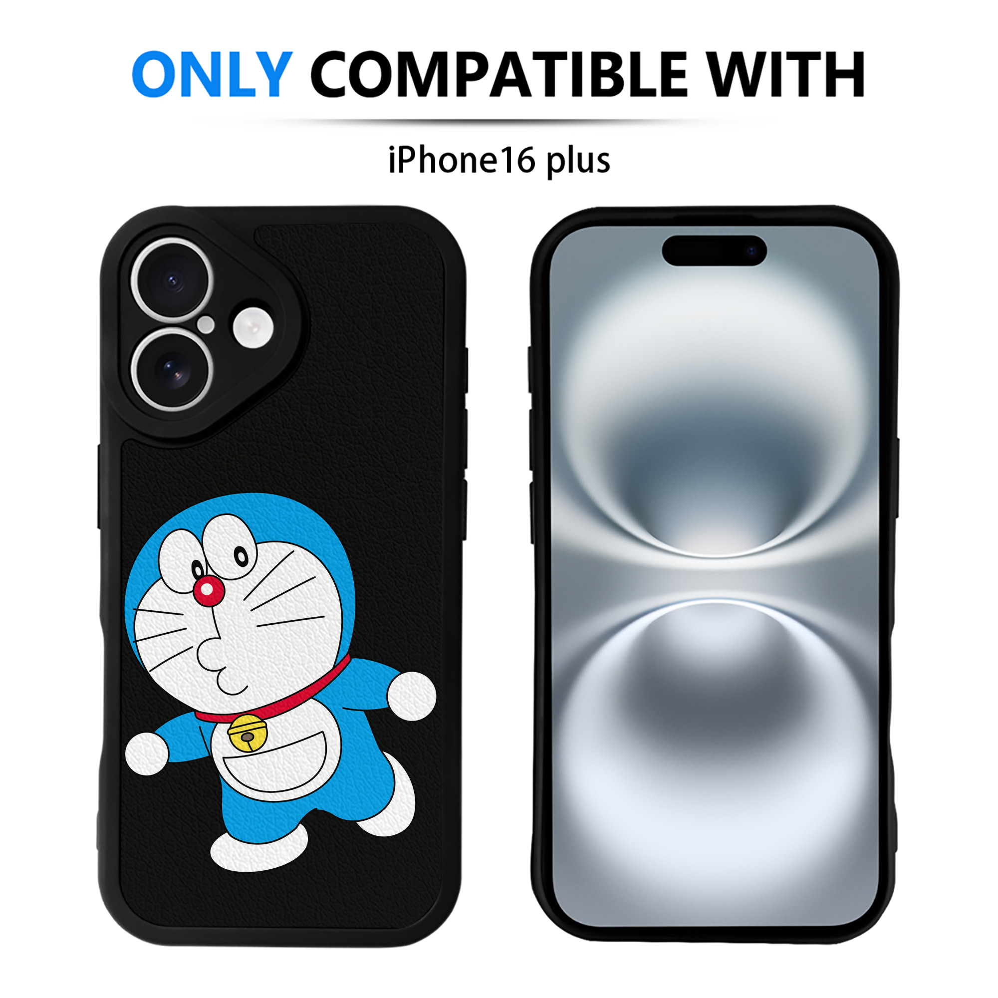 （画像用） ドラえもん Doraemon 【iPhone 16シリーズ対応】シリコンスマホケース（レザー調） 材質：シリコン